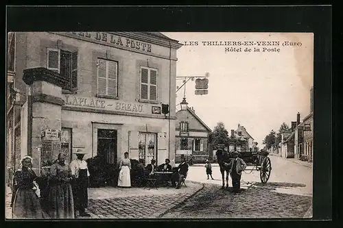 AK Les Thilliers-en-Vexin, Hôtel de la Poste