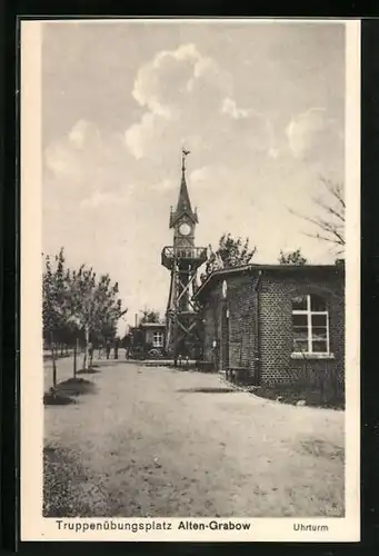 AK Alten-Grabow, Truppenübungsplatz - Uhrturm