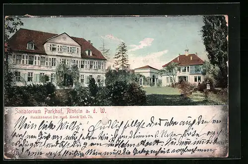 AK Rinteln a. d. W., Sanatorium Parkhof