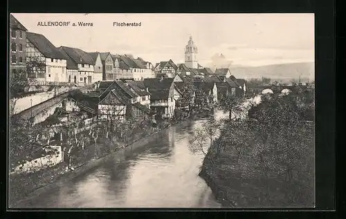 AK Allendorf /Werra, Fischerstad aus der Vogelschau