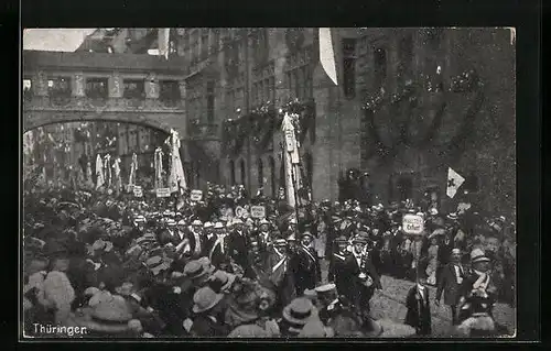 AK Nürnberg, Festumzug der Thüringer auf dem Deutschen Sängerbundesfest 1912