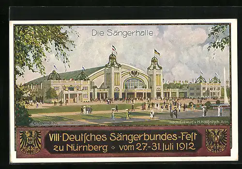 AK Nürnberg, VIII. Deutsches Sängerbundes-Fest 1912, Die Sängerhalle
