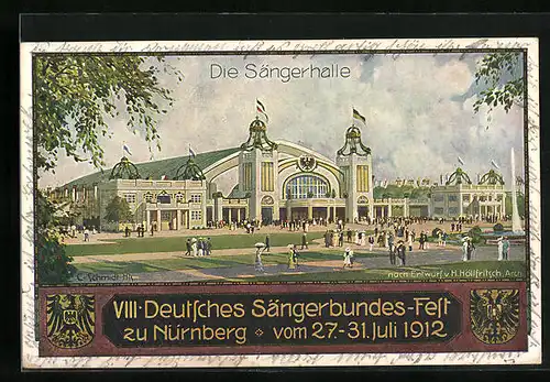 AK Nürnberg, VIII. Deutsches Sängerbundes-Fest 1912, Die Sängerhalle