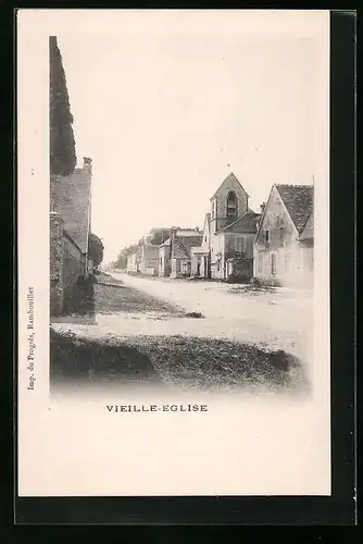 AK Vieille-Eglise, Strassenpartie mit Kirche