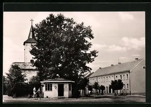 AK Märkisch-Buchholz, Marktplatz, Kirche