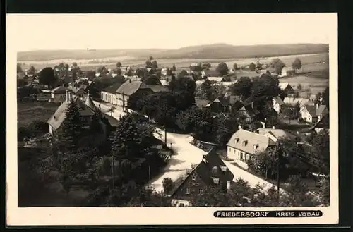 AK Friedersdorf, Ortsansicht aus der Vogelschau