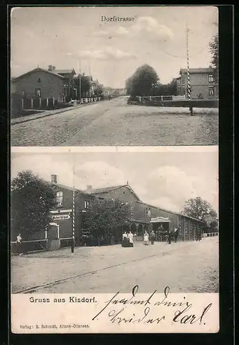 AK Kisdorf, D. Biehls Gasthaus und Ausspann, Dorfstrasse
