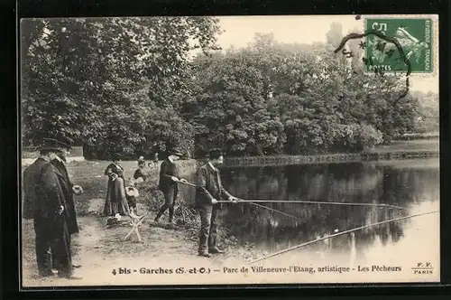 AK Garches, Parc de Villeneuve-l`Etang, artistique-Les Pècheurs