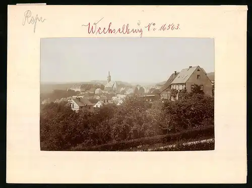 Fotografie Brück & Sohn Meissen, Ansicht Wechselburg, Panorama mit Kirche