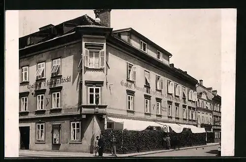 Foto-AK Klagenfurt, Gasthof Blumenstöckl, Lidmansky Gasse