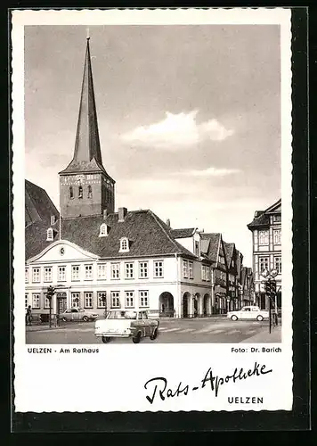 AK Uelzen, Am Rathaus mit Strassenpartie