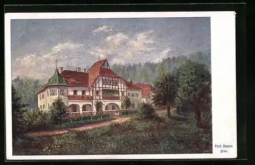 Künstler-AK Wien, Hotel-Restaurant Sophienalpe von Josef Krautstofl