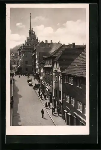 AK Pössneck /Th., Krautgasse aus der Vogelschau