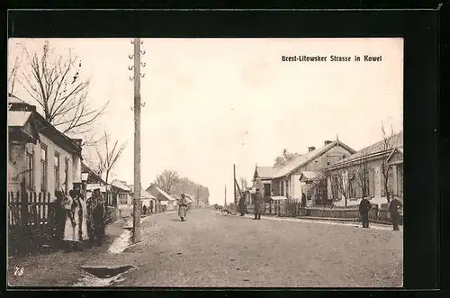 AK Kowel, Brest-Litowsker Strasse im Winter