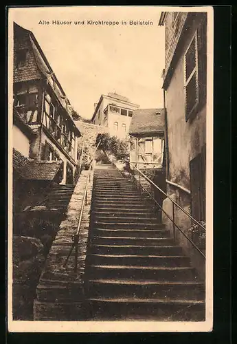 AK Beilstein /Mosel, Alte Häuser und Kirchtreppe