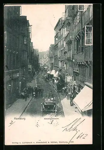 AK Hamburg, Passanten in der Niedernstrasse