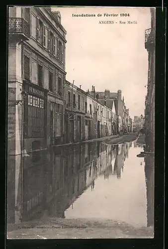 AK Angers, Inondations de Février 1904, Rue Maillé