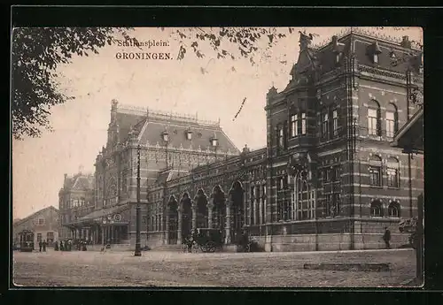 AK Groningen, Stationsplein, Bahnhof