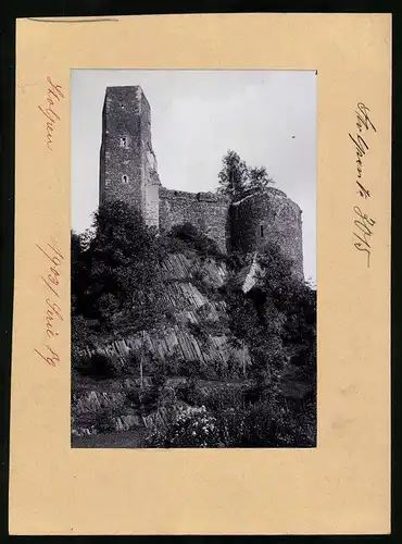 Fotografie Brück & Sohn Meissen, Ansicht Stolpen i. Sa., Blick auf die Ruine Siebenspitzenturm