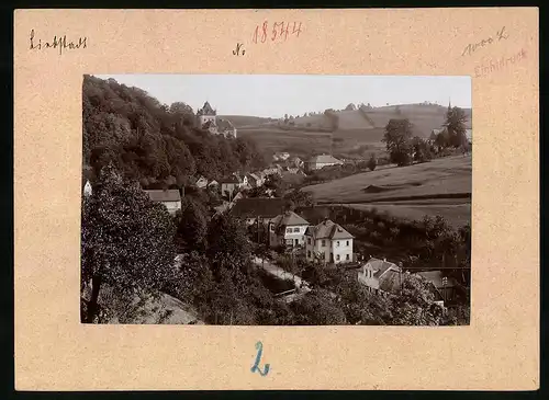 Fotografie Brück & Sohn Meissen, Ansicht Liebstadt i. Sa., Blick in die Ort mit Schloss Kuckuckstein