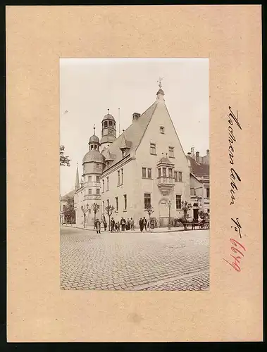 Fotografie Brück & Sohn Meissen, Ansicht Aschersleben, Blick auf das Rathaus mit Restaurant Ratskeller