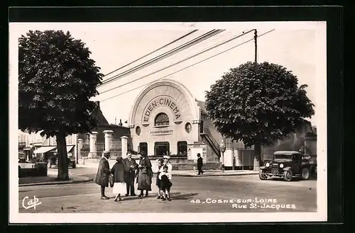 AK Cosne-sur-Loire, Rue St.-Jacques, Eden-Cinema