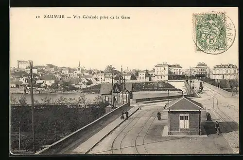 AK Saumur, Vue Générale prise de la Gare