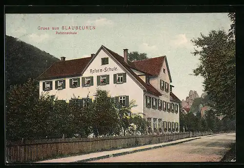 AK Blaubeuren, Gebäude der Reform-Schule von der Strasse aus