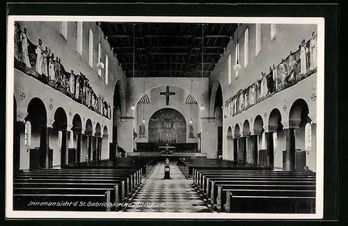 AK München-Haidhausen, St. Gabrielskirche, Innenansicht