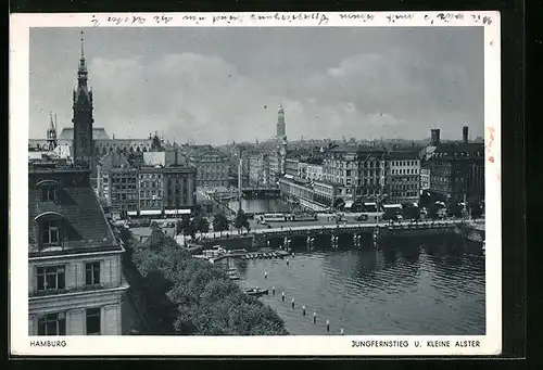 AK Hamburg-Neustadt, Jungfernstieg und kleine Alster