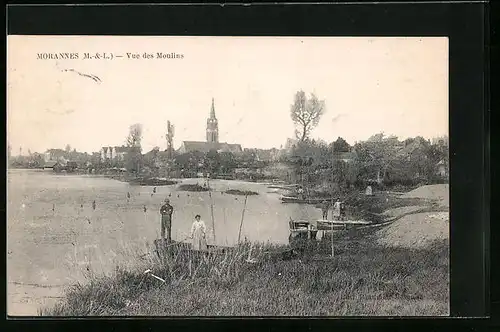 AK Morannes, Vue des Moulins