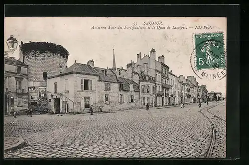 AK Saumur, Ancienne Tour des Fortifications et le Quai de Limoges