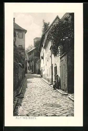 AK Alt-Meissen, Blick in die Leinewebergasse