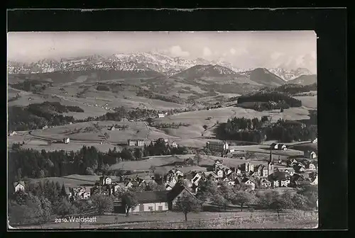 AK Waldstatt, Panoramablick vom Berg