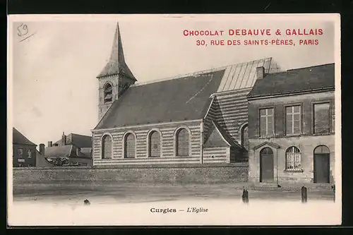 AK Curgies, L`Eglise, Paris, Chocolat Debauve & Gallais, 30 Rue des Saints-Pères