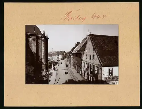 Fotografie Brück & Sohn Meissen, Ansicht Freiberg / Sachsen, Untermarkt mit Bäckerei Reinhold Hofmann