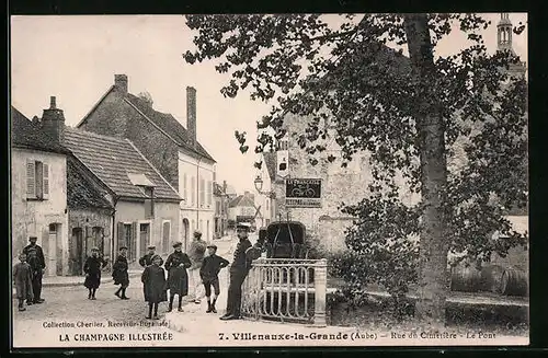 AK Villenauxe-la-Grande, Rue du Cimetière, Le Pont