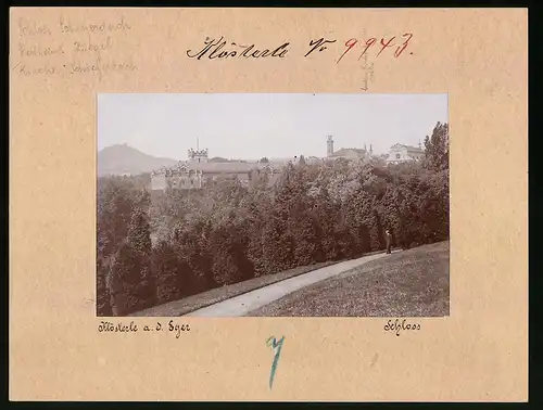 Fotografie Brück & Sohn Meissen, Ansicht Klösterle a. d. Eger, Blick zum Schloss