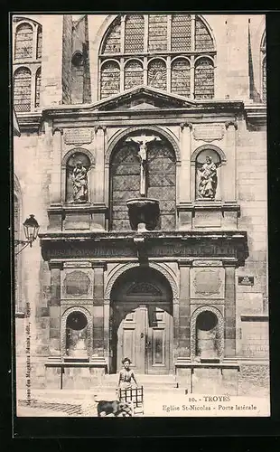 AK Troyes, Eglise St-Nicolas, Porte latérale