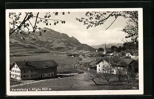 AK Vorderburg /Allg., Ortsansicht aus der Vogelschau