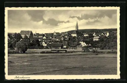 AK Ichenhausen, Ortsansicht mit Kirchturm