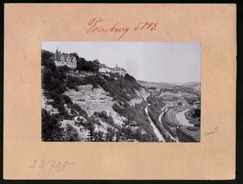 Fotografie Brück & Sohn Meissen, Ansicht Dornburg a. Saale, Blick auf das Goethe-Schloss und Naschhausen