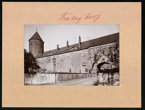 Fotografie Brück & Sohn Meissen, Ansicht Freiberg i. Sa., Partie am Schloss Freudenstein