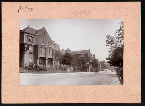 Fotografie Brück & Sohn Meissen, Ansicht Freiberg / Sachsen, Chemnitzerstrasse mit Hospital St. Johannis