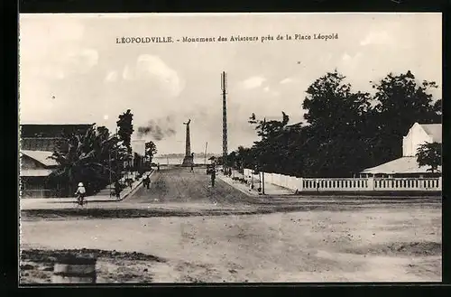 AK Léopoldville, Monument des Aviateirs pres de la Place Léopold