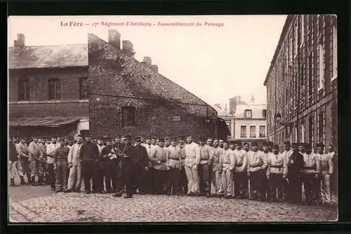 AK La Fère, 17e Régiment d`Artillerie, Rassemblement du Pansage