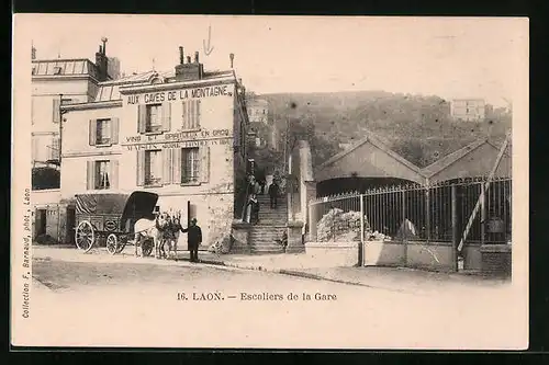 AK Laon, Escaliers de la Gare