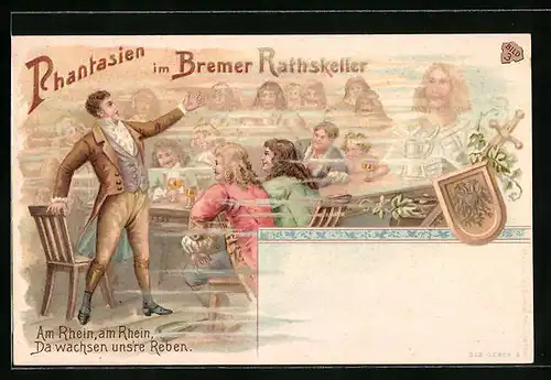 Lithographie Bremen, Phantasien im Rathskeller