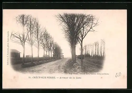 AK Crecy-sur-Serre, Aenue de la Gare