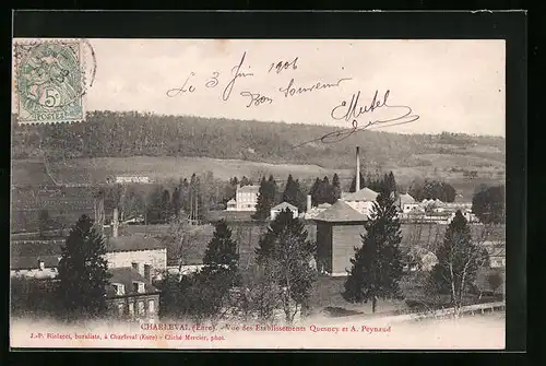 AK Charleval, Vue des Etablissements Quesney et A. Peynaud